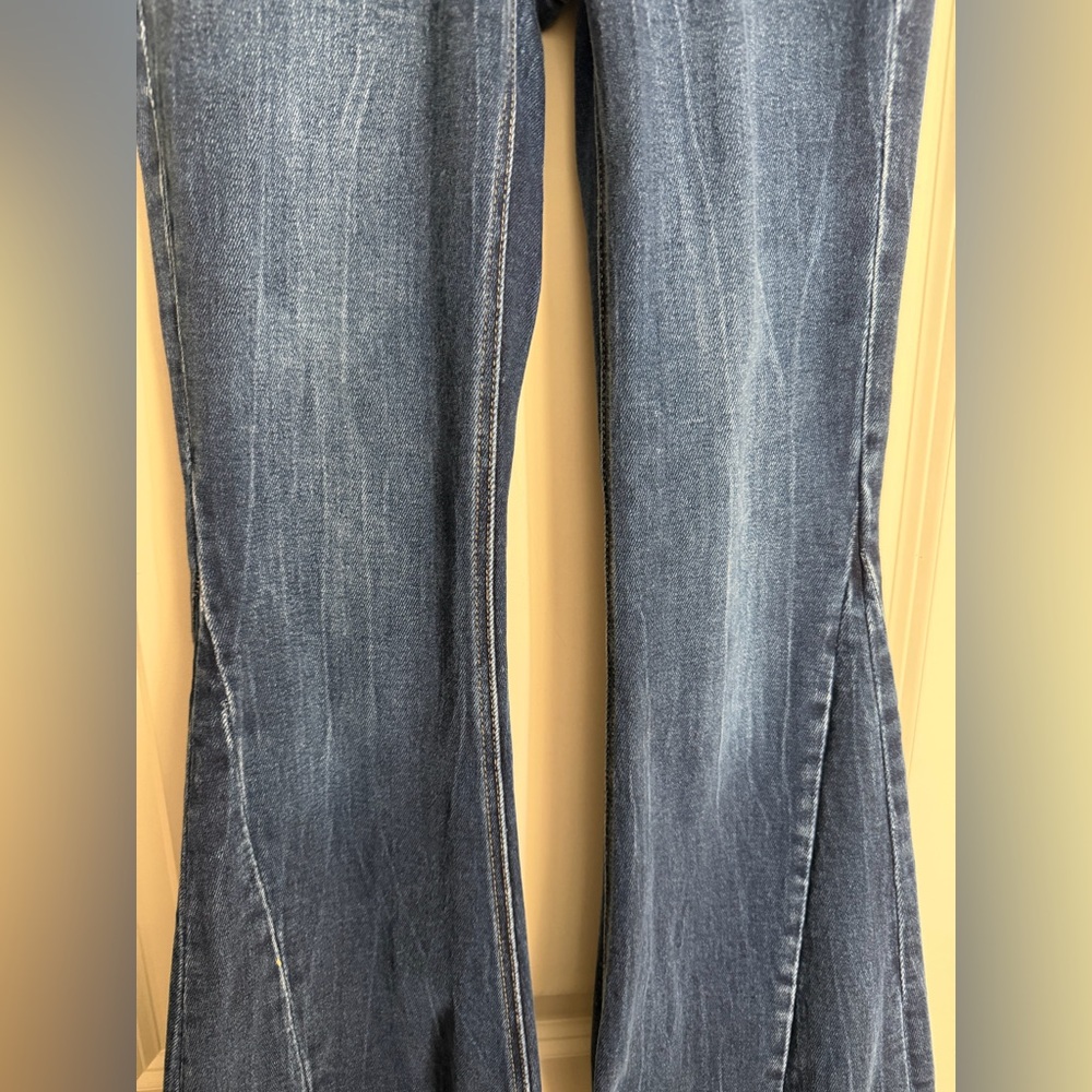 KanCan Dark Blue Wide Leg girls Jeans sz 10 western rodeo boho hippie Nashville - Picture 5 of 10